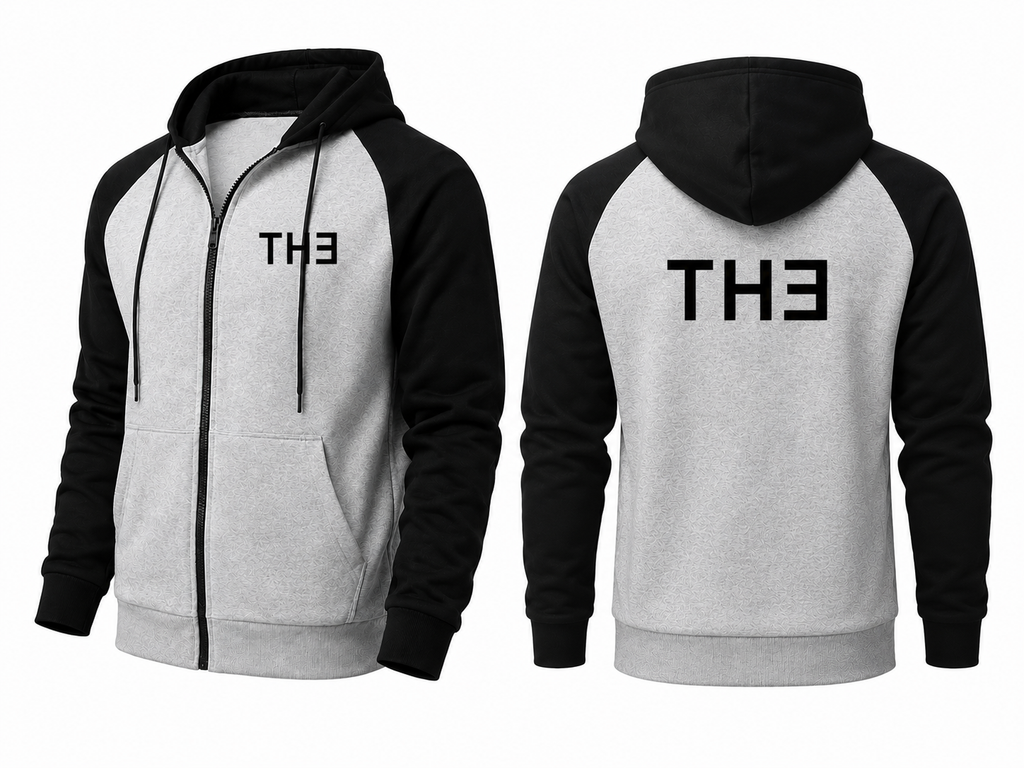 TH313 DESIGN Casual Contrast Zip Street Hoodie