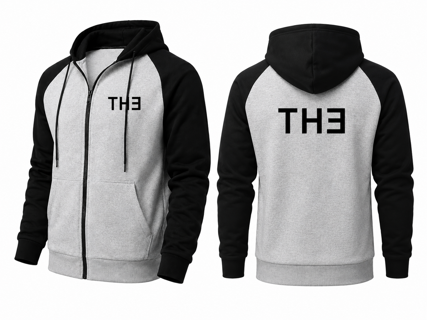TH313 DESIGN Casual Contrast Zip Street Hoodie