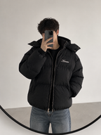 Retro Padded Winter Jacket In Black