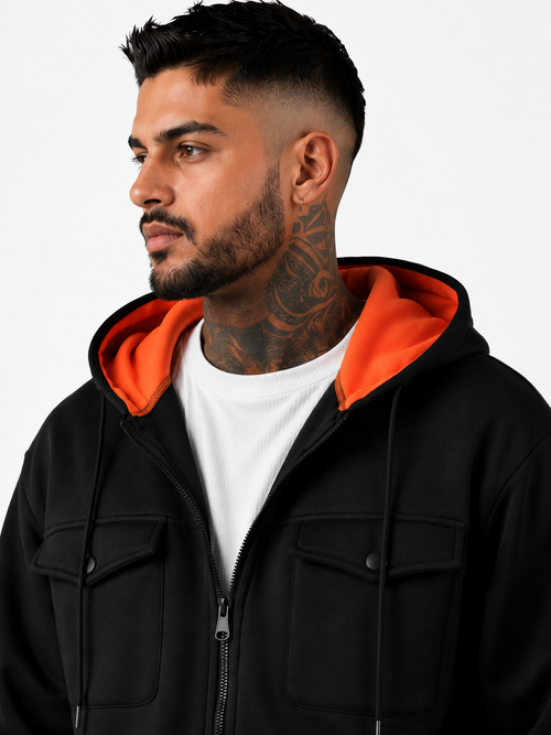 Premium Men’s Zip Hoodie – Multi-Pocket Streetwear Jacket