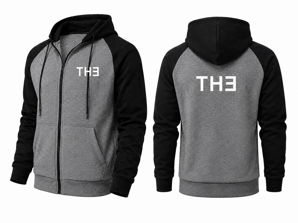 TH313 DESIGN Casual Contrast Zip Street Hoodie