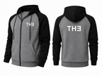 TH313 DESIGN Casual Contrast Zip Street Hoodie