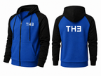 TH313 DESIGN Casual Contrast Zip Street Hoodie