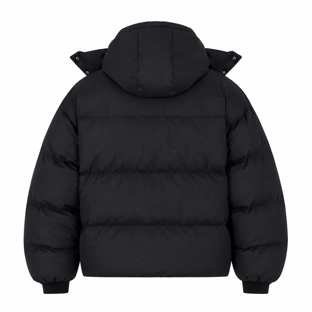 Retro Padded Winter Jacket In Black