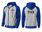 TH313 DESIGN Casual Contrast Zip Street Hoodie