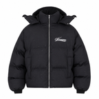 Retro Padded Winter Jacket In Black