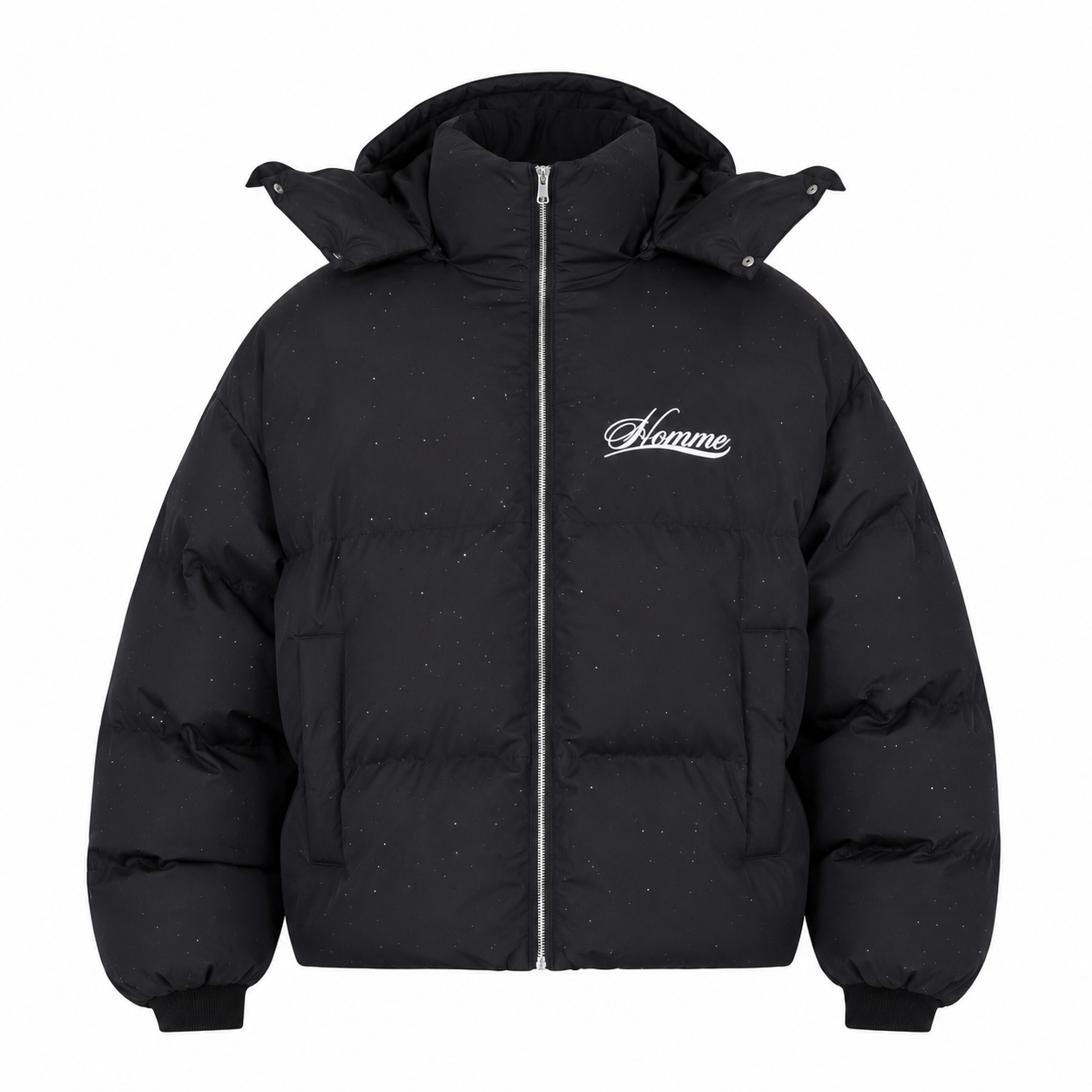 Retro Padded Winter Jacket In Black