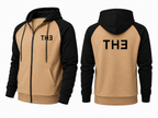 TH313 DESIGN Casual Contrast Zip Street Hoodie