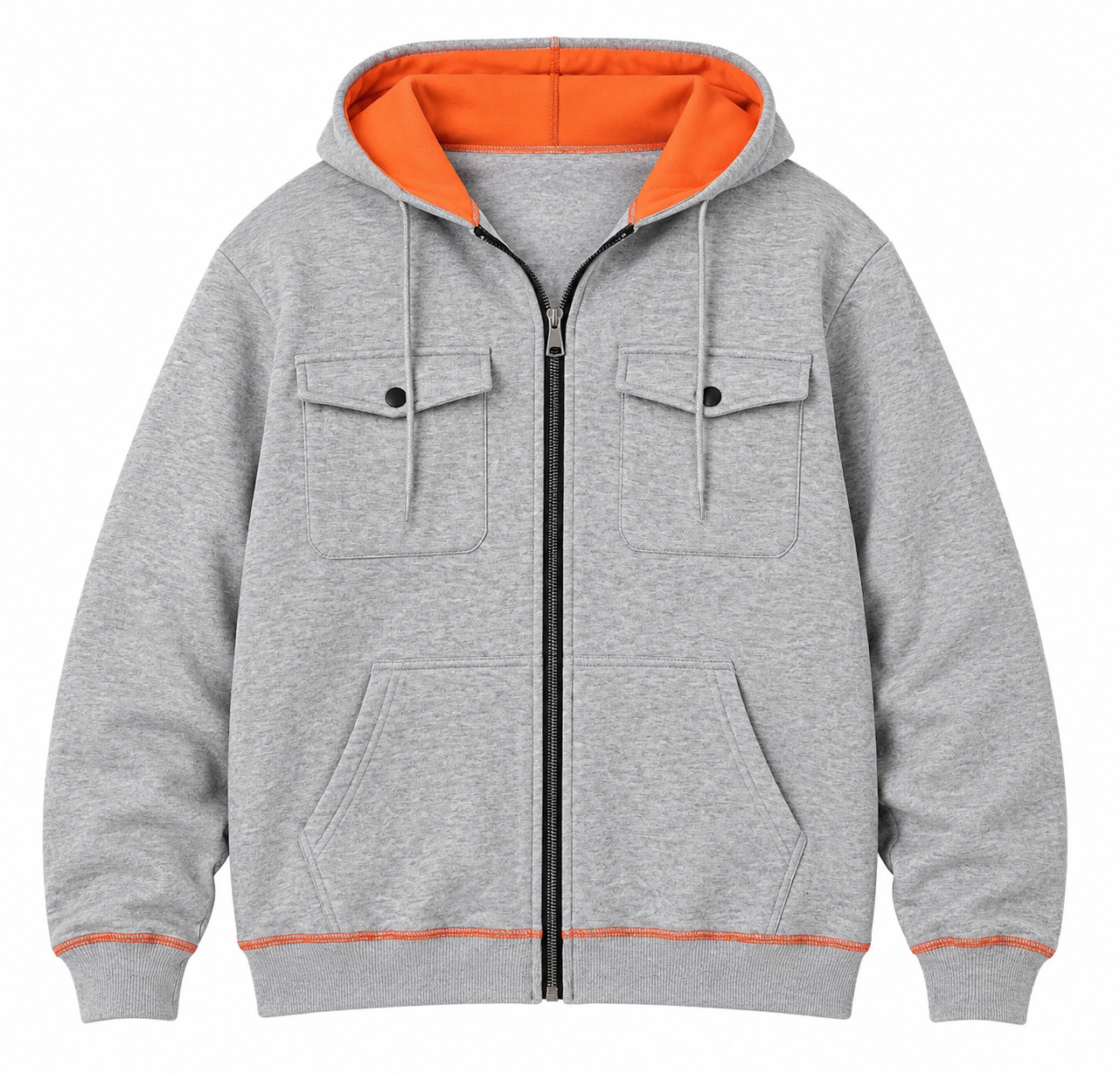 Premium Men’s Zip Hoodie – Multi-Pocket Streetwear Jacket