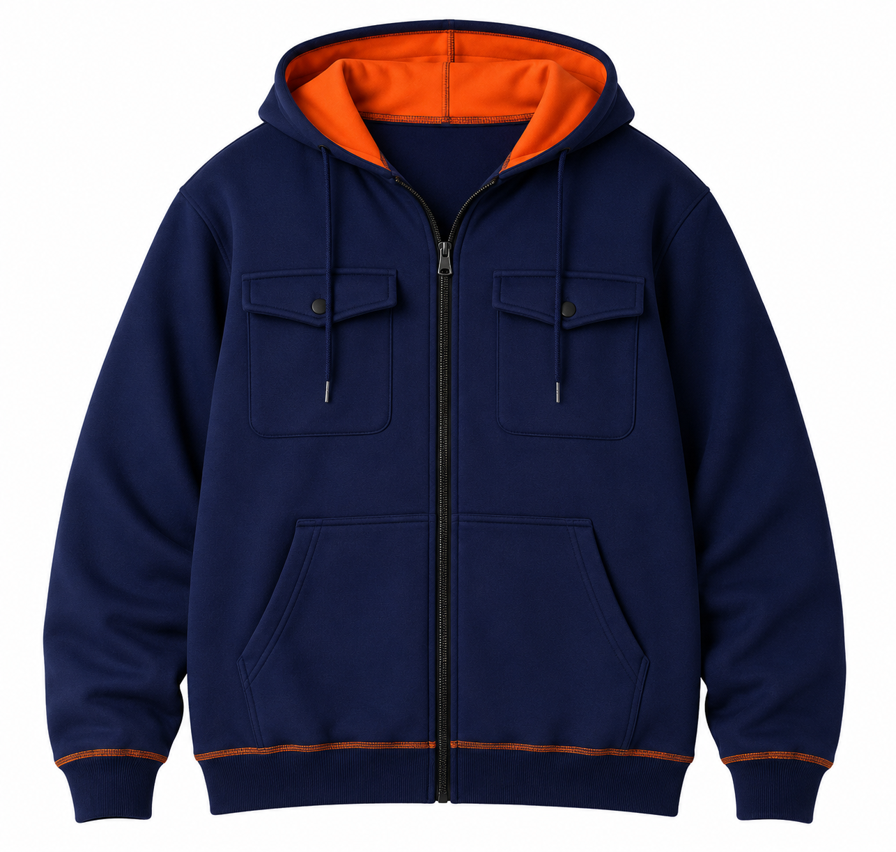 Premium Men’s Zip Hoodie – Multi-Pocket Streetwear Jacket