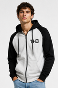 TH313 DESIGN Casual Contrast Zip Street Hoodie