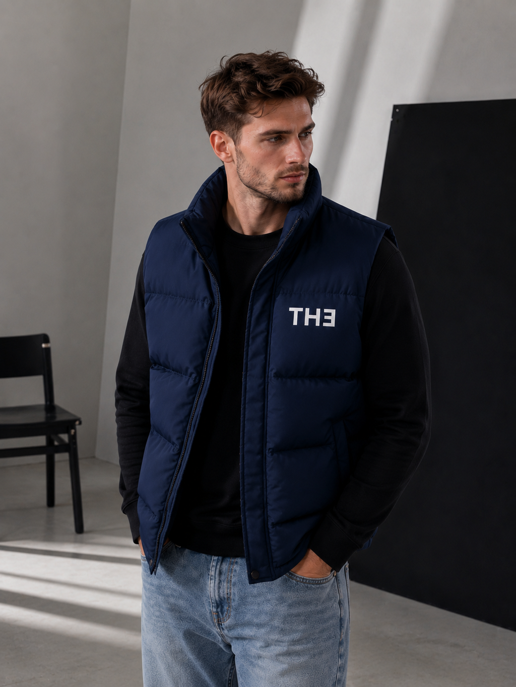 TH313 DESIGN Thickened Cotton Vest – Warm Winter Zip-Up Waistcoat